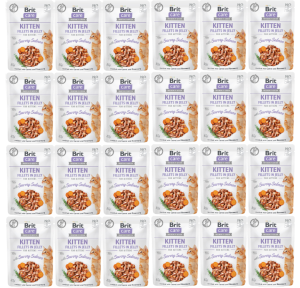 Brit Care Cat Pouch Kitten Jelly Savory Salmon 24x85g
