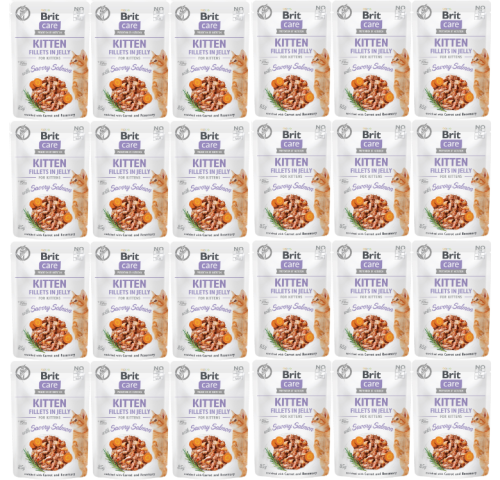 Brit Care Cat Pouch Kitten Jelly Savory Salmon 24x85g