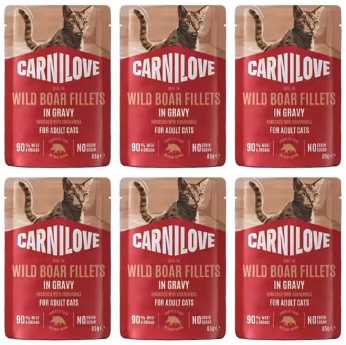 CARNILOVE Cat Pouch Gravy Wild Boar 6x85g