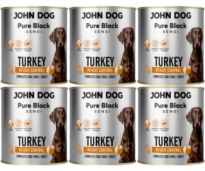 JohnDog Pure Black Sensi Indyk Light 6x800g