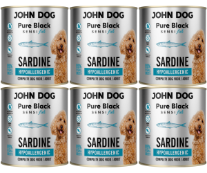 JohnDog Pure Black Sensi Sardynka Hypo 6x800g