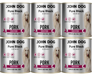 JohnDog Pure Black Sensi Wieprzowina Digest 6x800g