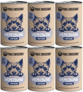 Paka Zwierzaka Mokra  Wieprzowina Borówka 6x400g