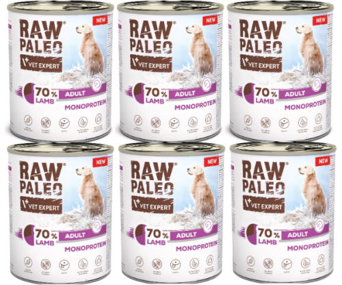 VetExpert Raw Paleo Dog Adult Lamb 6x800g