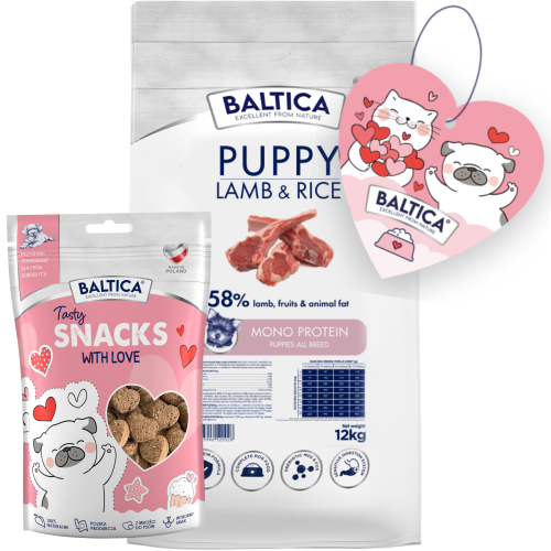 Baltica Monoprotein Puppy Lamb Rice XS/L 12kg + Prezent