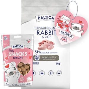 Baltica Monoprotein Adult Rabbit Rice XS/S 9kg + Prezent
