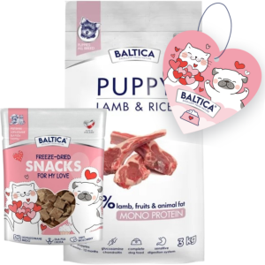 Baltica Monoprotein Puppy Lamb Rice XS/L 3kg + Prezent