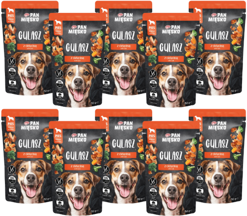 Pan Mięsko Mokra Gulasz Indyk Cielęcina 10x150g