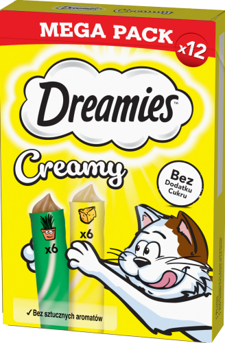 DREAMIES Creamy Przysmak dla kota Kocimięta Ser 12x10g