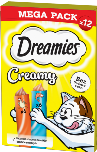 DREAMIES Creamy Przysmak dla kota Kurczak Łosoś 12x10g
