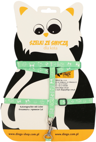 Dingo Szelki + Smycz dla kota FUN zielony