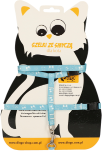 Dingo Szelki + Smycz dla kota FUN niebieski