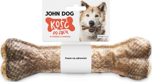 JOHNDOG Kość z łososiem 115g