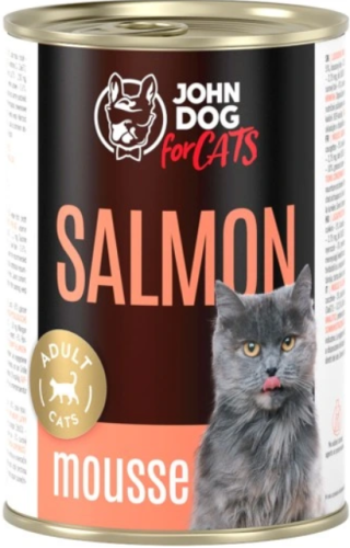 JohnDog For cats Mousse łosoś mus 400g
