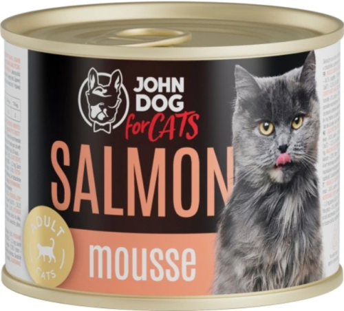 JohnDog For cats Mousse łosoś mus 200g