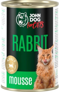 JohnDog For cats Mousse królik mus 400g