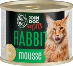 JohnDog For cats Mousse królik mus 200g