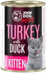 JohnDog For cats Mousse Kitten indyk z kaczką 400g