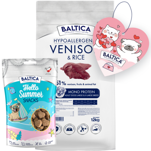 Baltica Monoprotein Adult Venison Rice L/XL 12kg + Prezent