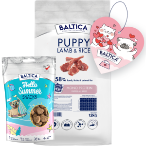 Baltica Monoprotein Puppy Lamb Rice XS/L 12kg + Prezent