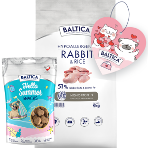 Baltica Mono Adult Rabbit Rice M 9kg + Prezent