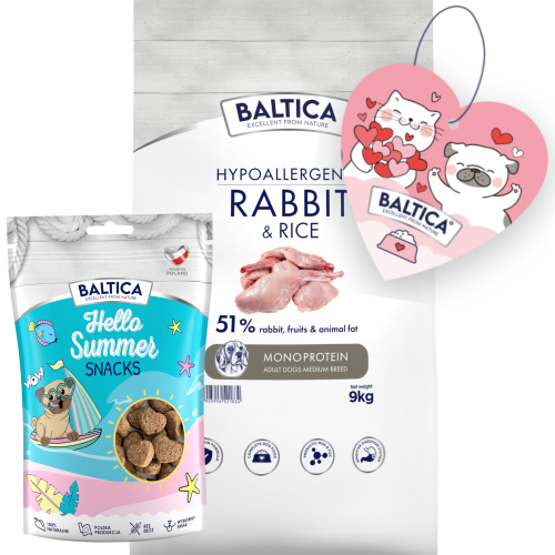 Baltica Mono Adult Rabbit Rice M 9kg + Prezent