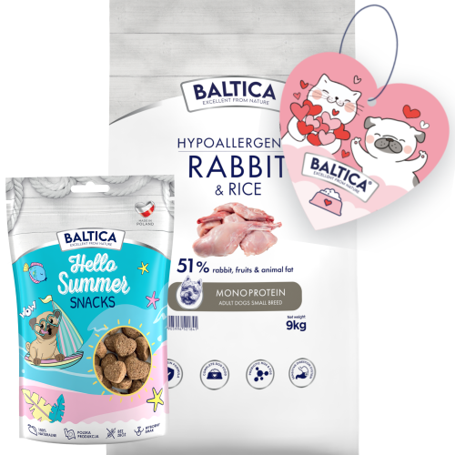 Baltica Monoprotein Adult Rabbit Rice XS/S 9kg + Prezent
