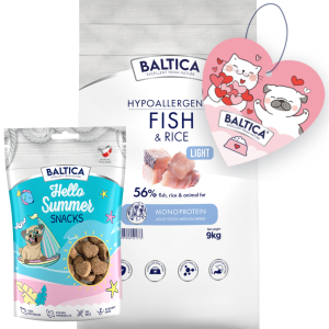 Baltica Monoprotein Adult Light Fish Rice M 9kg + Prezent