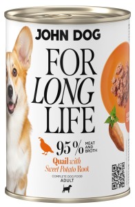 JohnDog For Long Life Przepiórka Korzeń Batat 400g