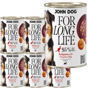 JohnDog For Long Life Kangur z Miąższem Dyni 6x400g