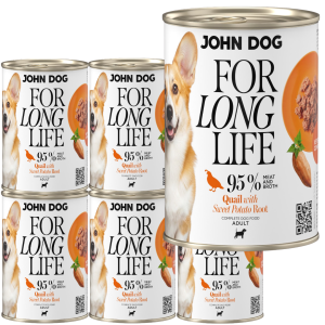 JohnDog For Long Life Przepiórka Korzeń Batat 6x400g