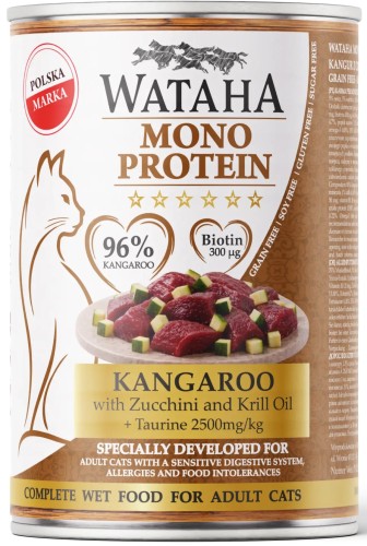 Wataha Kot Mono Kangur Cukinia 400g