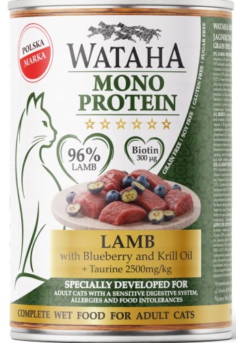 Wataha Kot Mono Jagnięcina Borówka 400g