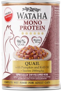 Wataha  Kot Mono Przepiórka Dynia 400g