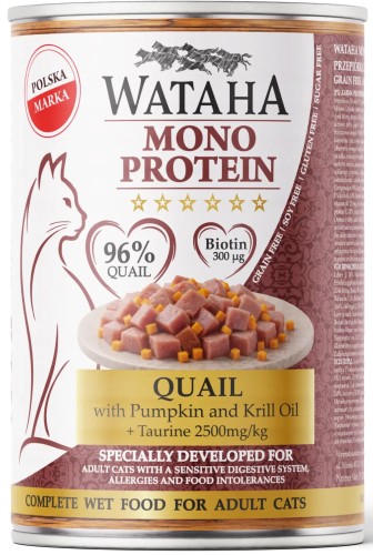 Wataha Kot Mono Przepiórka Dynia 400g