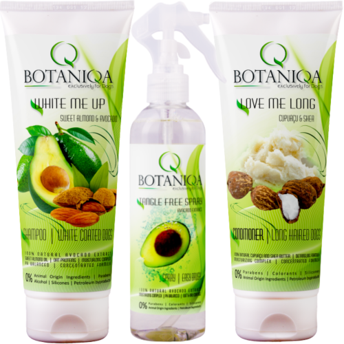 BOTANIQA White Szampon + Love Me Long Odżywka +Tangle Free Spray 250ml