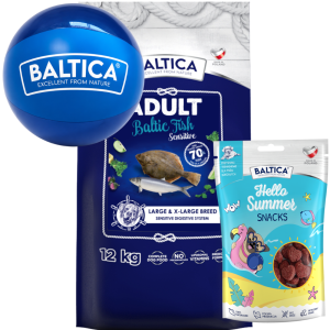 Baltica Baltic Fish Sensitive L/XL 12kg + piłka + przysmak 100g