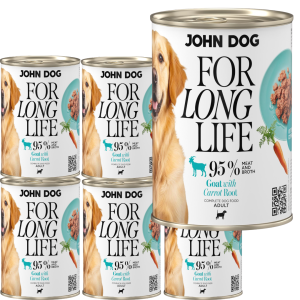 JohnDog For Long Life Koza Korzeń Marchwi 6x400g