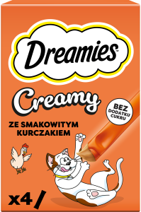DREAMIES Creamy kremowe przysmaki dla kota z kurczakiem 4x10 g (40 g)