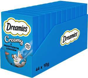 DREAMIES Creamy kremowe przysmaki dla kota z łososiem 44x10 g (440 g)