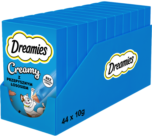 DREAMIES Creamy kremowe przysmaki dla kota z łososiem 44x10 g (440 g)