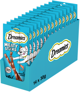 DREAMIES Meaty Sticks przysmaki dla kota z łososiem 14x30 g (420 g)