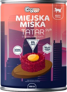 Gaczoo Kot Miejska Miska Tatar Wołowy 400g pl