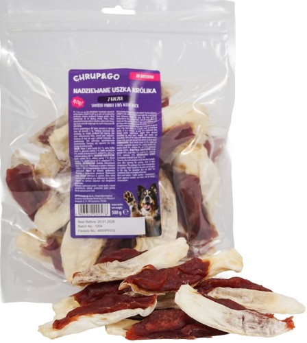 Chrup&Go Nadziewane Uszka Królik 500g