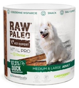 VetExpert Raw Paleo Przysmak Vital Pro Dental M/L Duck 100g