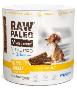 VetExpert Raw Paleo Przysmak Vital Pro Skin&Coat Mini Turkey 100g