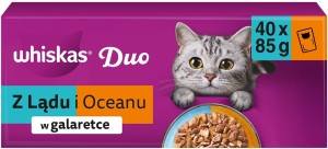 WHISKAS DUO Adult Z Lądu i Oceanu mokra karma dla kota w galaretce 40 x 85g