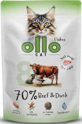 Ollo Cat nr 8 Saszetka Wołowina Kaczka 85g