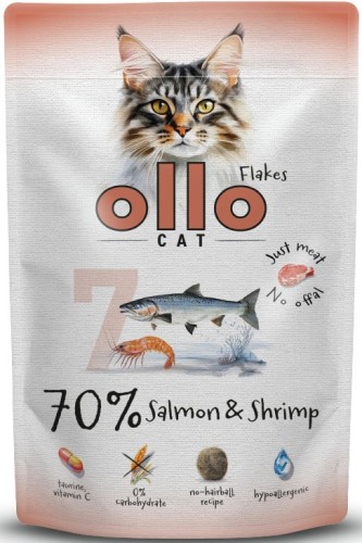 Ollo Cat nr 7 Saszetka Łosoś Krewetki 85g