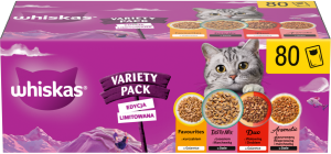 WHISKAS Variety Pack mokra karma dla kota w sosie i galaretce 80 x 85 g